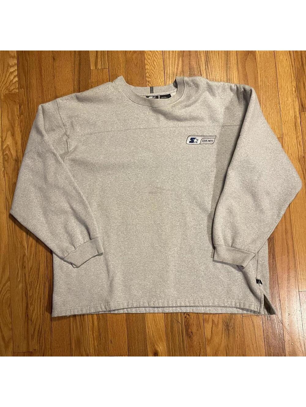 Vintage Starter Sweatshirt Embroidered Logo on Chest Rubber Detail Sleeve Men XL